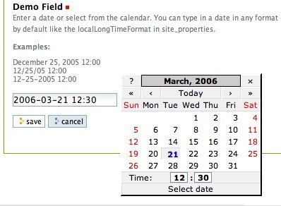 Popup Calendar Widget